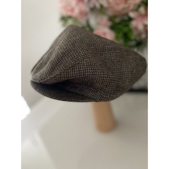Vintage‎ Men’s Wool Brown Gray Tweed Driver Cap Union Made Marked M Fits S Lined - Picture 12 of 16